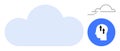 Conceptual Cloud Computing and Brainstorming Idea with Minimalist Icons Royalty Free Stock Photo