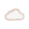 Conceptual cloud icon with orange outline on white background for data storage solutions Royalty Free Stock Photo