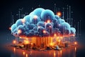 conceptual cloud technology, AI generated Royalty Free Stock Photo