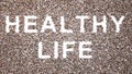 Conceptual community of people forming the HEALTHY LIFE message. 3d illustration metaphor for balance lifestyle, exercise