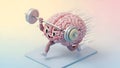 Brain Training Strong Mind Lifting Weights, Mental Exercise Royalty Free Stock Photo