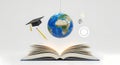 Global Education and Knowledge Concept with Open Book Royalty Free Stock Photo