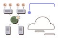 Conceptual Data Flow Diagram with Cloud Connectivity and Hierarchical Structure Royalty Free Stock Photo