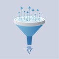 Conceptual Data Funnel for Growth and Analysis Royalty Free Stock Photo