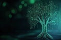 Conceptual data tree with branches of information, representing business intelligence and growth in data mapping