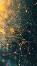 Conceptual Data Visualization with Bright Points and Lines on Dark Background