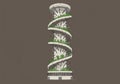 A conceptual design of a cylindrical tower featuring a continuous spiral ramp wrapped Royalty Free Stock Photo