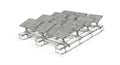 A conceptual design of a floating solar panel array is depicted. The structure consists Royalty Free Stock Photo