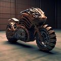 Conceptual design of a sports motorcycle in the shape of a tiger. Royalty Free Stock Photo
