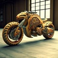 Conceptual design of a sports motorcycle in the shape of a tiger. Royalty Free Stock Photo
