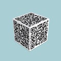 Conceptual design of two-dimensional code, Is the shape of the cube.