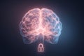Digital brain security concept with glowing neural network pathways and padlock illustration Royalty Free Stock Photo