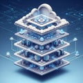 Features a stylized cloud icon, symbolizing data storage and connectiv Royalty Free Stock Photo