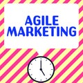 Conceptual display Agile Marketing. Business showcase focusing team efforts that deliver value to the end-customer
