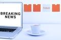 Handwriting text Breaking News. Business overview Special Report Announcement Happening Current Issue Flashnews
