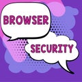 Text caption presenting Browser Security. Word for security to web browsers in order to protect networked data Royalty Free Stock Photo