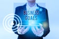 Conceptual display Business Goals. Business concept company expects to accomplish over a specific period of time Lady In