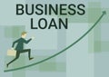 Conceptual display Business Loan. Business showcase Credit Mortgage Financial Assistance Cash Advances Debt Businessman