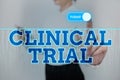 Handwriting text Clinical Trial. Business overview trials to evaluate the effectiveness and safety of medication Lady Royalty Free Stock Photo