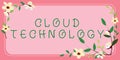 Text caption presenting Cloud Technologystoring and accessing data and programs over Internet. Business showcase storing Royalty Free Stock Photo