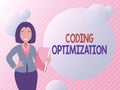 Conceptual display Coding Optimization. Business overview method of code modification to improve code quality Abstract