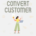 Conceptual display Convert Customer. Business overview marketing tactics and strategy turning leads into buyer Royalty Free Stock Photo