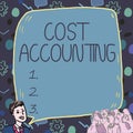 Conceptual display Cost Accounting. Business showcase the recording of all the costs incurred in a business