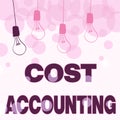 Conceptual display Cost Accounting. Conceptual photo the recording of all the costs incurred in a business Abstract