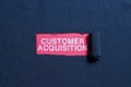 Conceptual display Customer Acquisition. Word Written on it refers to gaining new consumers to the business