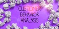 Conceptual display Customer Behavior Analysis. Conceptual photo buying behaviour of consumers who use goods