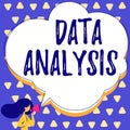 Conceptual display Data Analysis. Business showcase Translate numbers to Analytical Conclusion Forecasting Woman Talking