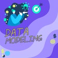 Conceptual display Data Modeling. Word Written on process of transferring data between data storage systems Royalty Free Stock Photo
