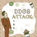 Writing displaying text Ddos Attack. Word Written on perpetrator seeks to make network resource unavailable