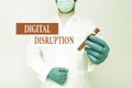 Conceptual display Digital Disruption. Business idea transformation caused by emerging digital technologies Chemist