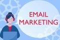 Text caption presenting Email Marketing. Business idea attracting potential buyer by communicating through the message