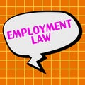 Conceptual display Employment Law. Concept meaning deals with legal rights and duties of employers and employees
