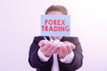 Writing displaying text Forex Trading. Concept meaning global market allowing the trading, exchange of currency