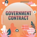 Conceptual display Government Contract. Concept meaning Agreement Process to sell Services to the Administration