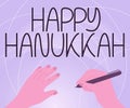 Conceptual display Happy Hanukkah. Business idea Jewish festival celebrated from the 25th of Kislev to the 2nd of Tevet