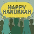 Conceptual display Happy Hanukkah. Business overview Jewish festival celebrated from the 25th of Kislev to the 2nd of