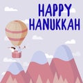 Conceptual display Happy Hanukkah. Word for Jewish festival celebrated from the 25th of Kislev to the 2nd of Tevet