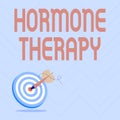 Conceptual display Hormone Therapy. Business overview use of hormones in treating of menopausal symptoms Presenting