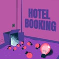 Conceptual display Hotel Booking. Word Written on Online Reservations Presidential Suite De Luxe Hospitality Light bulbs