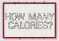 Conceptual display How Many Calories Question. Word for asking how much energy our body could get from it Line