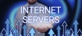 Writing displaying text Internet Servers. Business idea browsing the Internet Navigating the world wide web Royalty Free Stock Photo