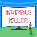 Conceptual display Invisible Killer. Internet Concept presence into the air of a substance which are harmful Man