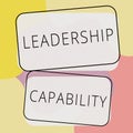 Conceptual display Leadership Capability. Business concept what a Leader can build Capacity to Lead Effectively