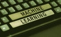 Conceptual display Machine Learning. Business overview the concept that a computer can learn new data itself Royalty Free Stock Photo