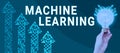 Conceptual display Machine Learning. Business overview the concept that a computer can learn new data itself Royalty Free Stock Photo