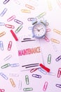 Conceptual display Maintenance. Word for method of preserving or maintaining someone or something Creative Home Royalty Free Stock Photo